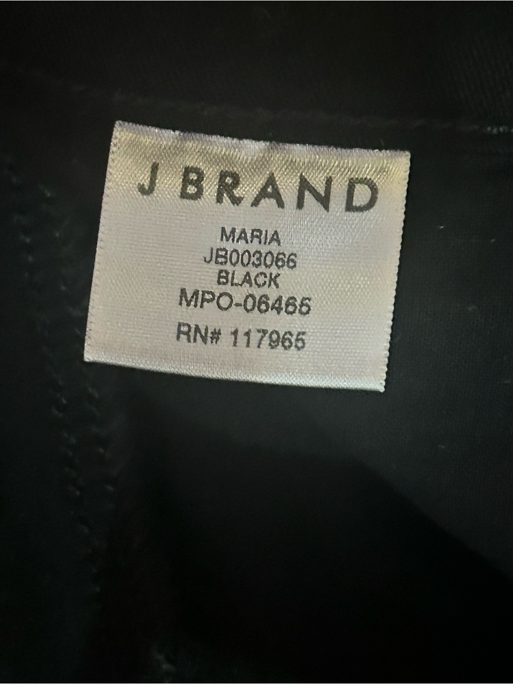 J Brand Maria Slim Black velvet